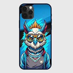 Чехол для iPhone 12 Pro Стильная сова в одежде, цвет: 3D-черный