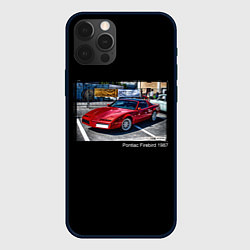 Чехол для iPhone 12 Pro Ретро автомобиль Pontiac Firebird 1987 года, цвет: 3D-черный