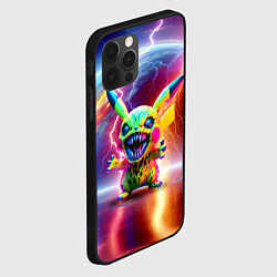 Чехол для iPhone 12 Pro Монстр Пикачу - неоновое свечение, цвет: 3D-черный — фото 2