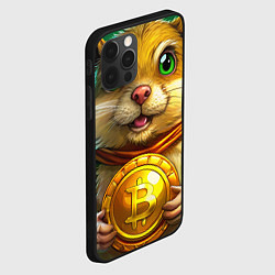 Чехол для iPhone 12 Pro Хомяк держит биток, цвет: 3D-черный — фото 2