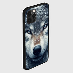 Чехол для iPhone 12 Pro Морда волка - взгляд, цвет: 3D-черный — фото 2