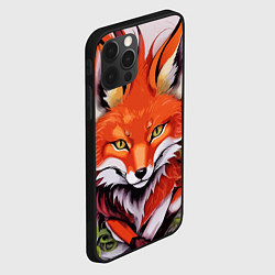 Чехол для iPhone 12 Pro Лиса Кицунэ в японском стиле, цвет: 3D-черный — фото 2