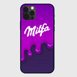 Чехол для iPhone 12 Pro Милфа фиолетовые капли, цвет: 3D-черный