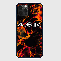 Чехол для iPhone 12 Pro AEK Athens red lava, цвет: 3D-черный