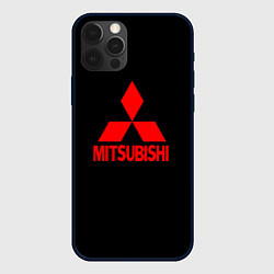 Чехол для iPhone 12 Pro Mitsubishi red logo, цвет: 3D-черный