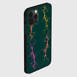Чехол для iPhone 12 Pro Молнии на изумрудном, цвет: 3D-черный — фото 2