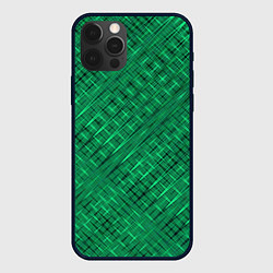 Чехол iPhone 12 Pro Насыщенный зелёный текстурированный