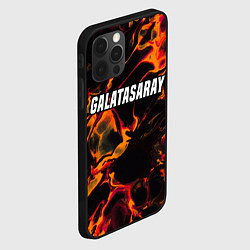 Чехол для iPhone 12 Pro Galatasaray red lava, цвет: 3D-черный — фото 2