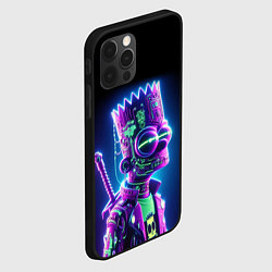 Чехол для iPhone 12 Pro Bart Simpson cyber ninja - neon glow, цвет: 3D-черный — фото 2