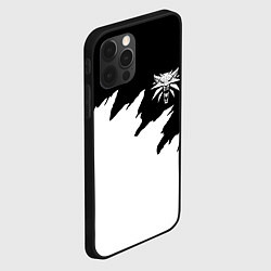 Чехол для iPhone 12 Pro Ведьмак белое лого краски, цвет: 3D-черный — фото 2