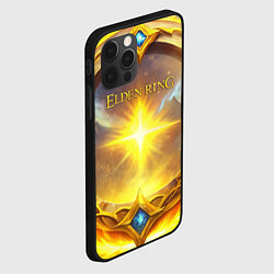 Чехол для iPhone 12 Pro Elden Ring лого и волшебное золотое кольцо, цвет: 3D-черный — фото 2