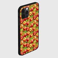 Чехол для iPhone 12 Pro Румяные яблоки паттерн, цвет: 3D-черный — фото 2