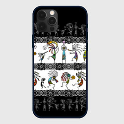 Чехол для iPhone 12 Pro Кокопелли - боги индейцев хайда, цвет: 3D-черный