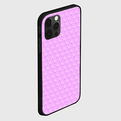 Чехол для iPhone 12 Pro Розовый паттерн розовые бантики, цвет: 3D-черный — фото 2