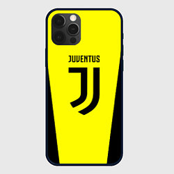 Чехол для iPhone 12 Pro Juventus sport geometry yellow, цвет: 3D-черный