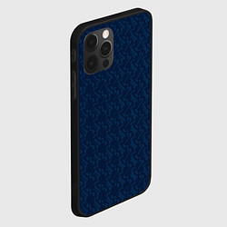 Чехол для iPhone 12 Pro Тёмный синий текстурированный однотонный, цвет: 3D-черный — фото 2