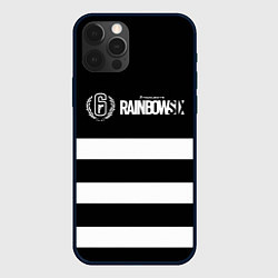 Чехол для iPhone 12 Pro Rainbow six geometry line, цвет: 3D-черный