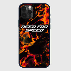 Чехол для iPhone 12 Pro Need for Speed red lava, цвет: 3D-черный