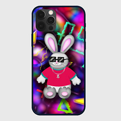 Чехол для iPhone 12 Pro Кролик в футболке, цвет: 3D-черный