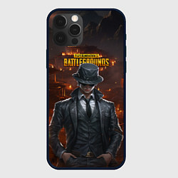 Чехол для iPhone 12 Pro PUBG персонаж - город в огне, цвет: 3D-черный