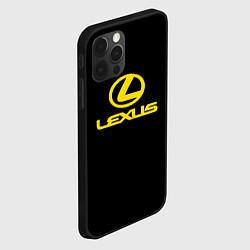 Чехол для iPhone 12 Pro Lexus yellow logo, цвет: 3D-черный — фото 2