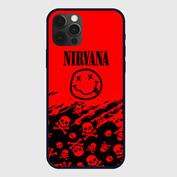 Чехол для iPhone 12 Pro Nirvana rock skull, цвет: 3D-черный