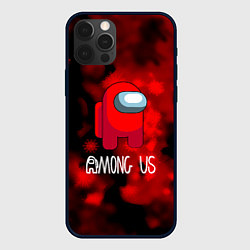 Чехол для iPhone 12 Pro Among us красный, цвет: 3D-черный