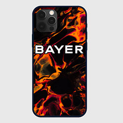 Чехол для iPhone 12 Pro Bayer 04 red lava, цвет: 3D-черный