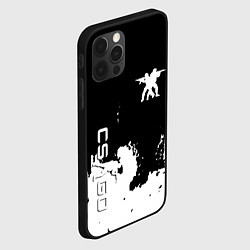 Чехол для iPhone 12 Pro Контра белые лого, цвет: 3D-черный — фото 2