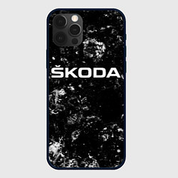 Чехол для iPhone 12 Pro Skoda black ice, цвет: 3D-черный