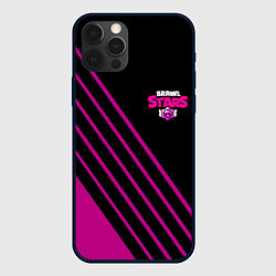 Чехол для iPhone 12 Pro Brawl stars neon line, цвет: 3D-черный
