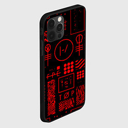 Чехол для iPhone 12 Pro Twenty one pilots pattern rock, цвет: 3D-черный — фото 2