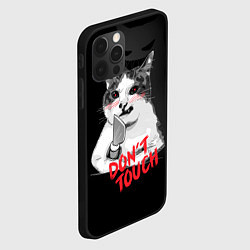 Чехол для iPhone 12 Pro Сердитый кот с ножом, цвет: 3D-черный — фото 2