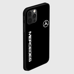 Чехол для iPhone 12 Pro Mercedes benz logo white auto, цвет: 3D-черный — фото 2