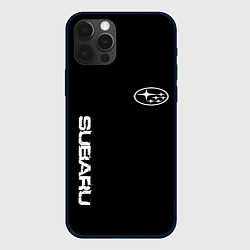 Чехол iPhone 12 Pro Subaru logo white