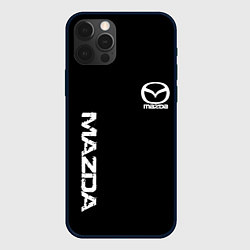 Чехол для iPhone 12 Pro Mazda white logo, цвет: 3D-черный