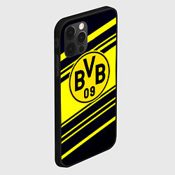 Чехол для iPhone 12 Pro Borussia sport geometry, цвет: 3D-черный — фото 2