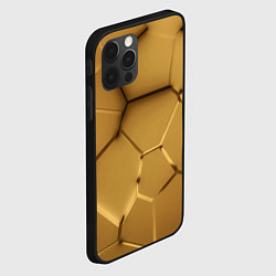 Чехол для iPhone 12 Pro Золотые неоновые плиты в разломе, цвет: 3D-черный — фото 2