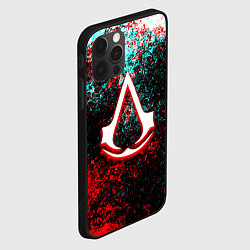 Чехол для iPhone 12 Pro Assassins Creed logo glitch, цвет: 3D-черный — фото 2