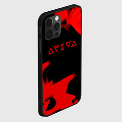 Чехол для iPhone 12 Pro Ведьмак лого огонь, цвет: 3D-черный — фото 2