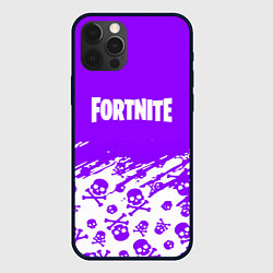 Чехол для iPhone 12 Pro Fortnite skull pattern, цвет: 3D-черный