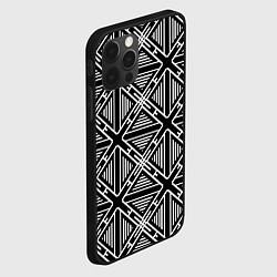 Чехол для iPhone 12 Pro Перекрестие ромбов, цвет: 3D-черный — фото 2