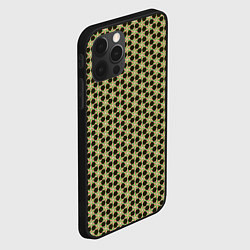 Чехол для iPhone 12 Pro Паттерн сетчатый с черными шестигранниками, цвет: 3D-черный — фото 2