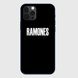 Чехол для iPhone 12 Pro Ramones white logo, цвет: 3D-черный