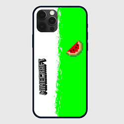 Чехол для iPhone 12 Pro Minecraft colors green game, цвет: 3D-черный