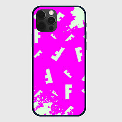 Чехол для iPhone 12 Pro Fortnite pattern pink, цвет: 3D-черный