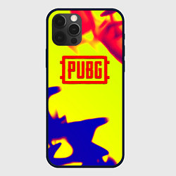 Чехол для iPhone 12 Pro PUBG neon flame, цвет: 3D-черный