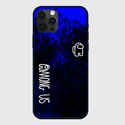 Чехол для iPhone 12 Pro Among us краски синий, цвет: 3D-черный