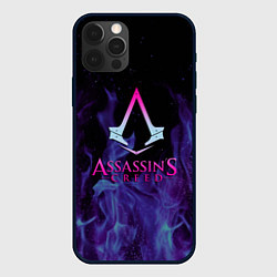 Чехол для iPhone 12 Pro Assassins Creed flame, цвет: 3D-черный