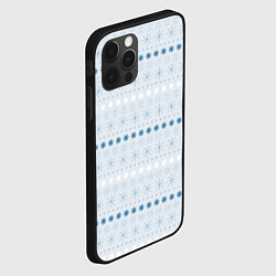 Чехол для iPhone 12 Pro Светлый паттерн со снежинками, цвет: 3D-черный — фото 2